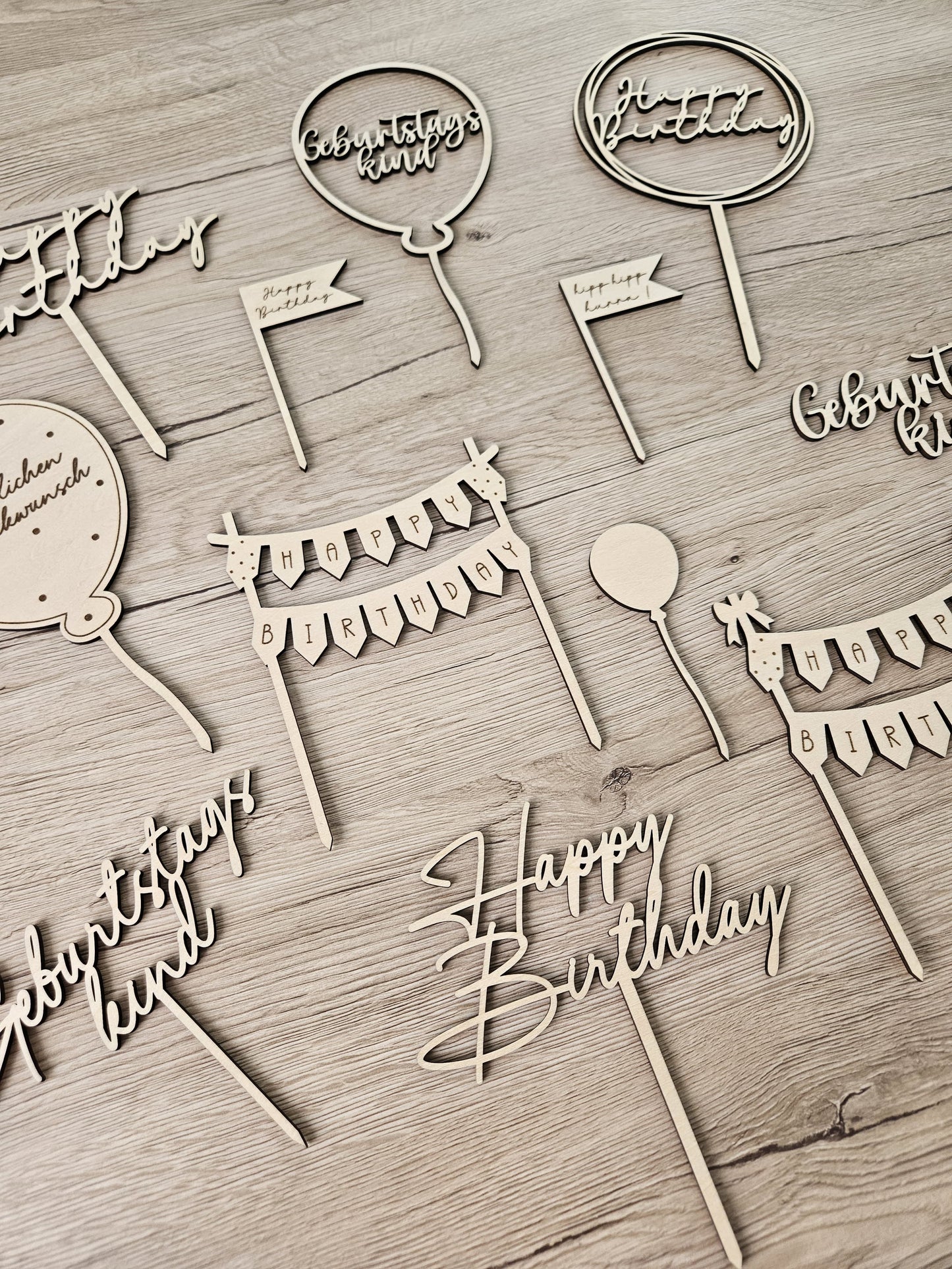 12 Caketopper zum Geburtstag - Digitale Datei