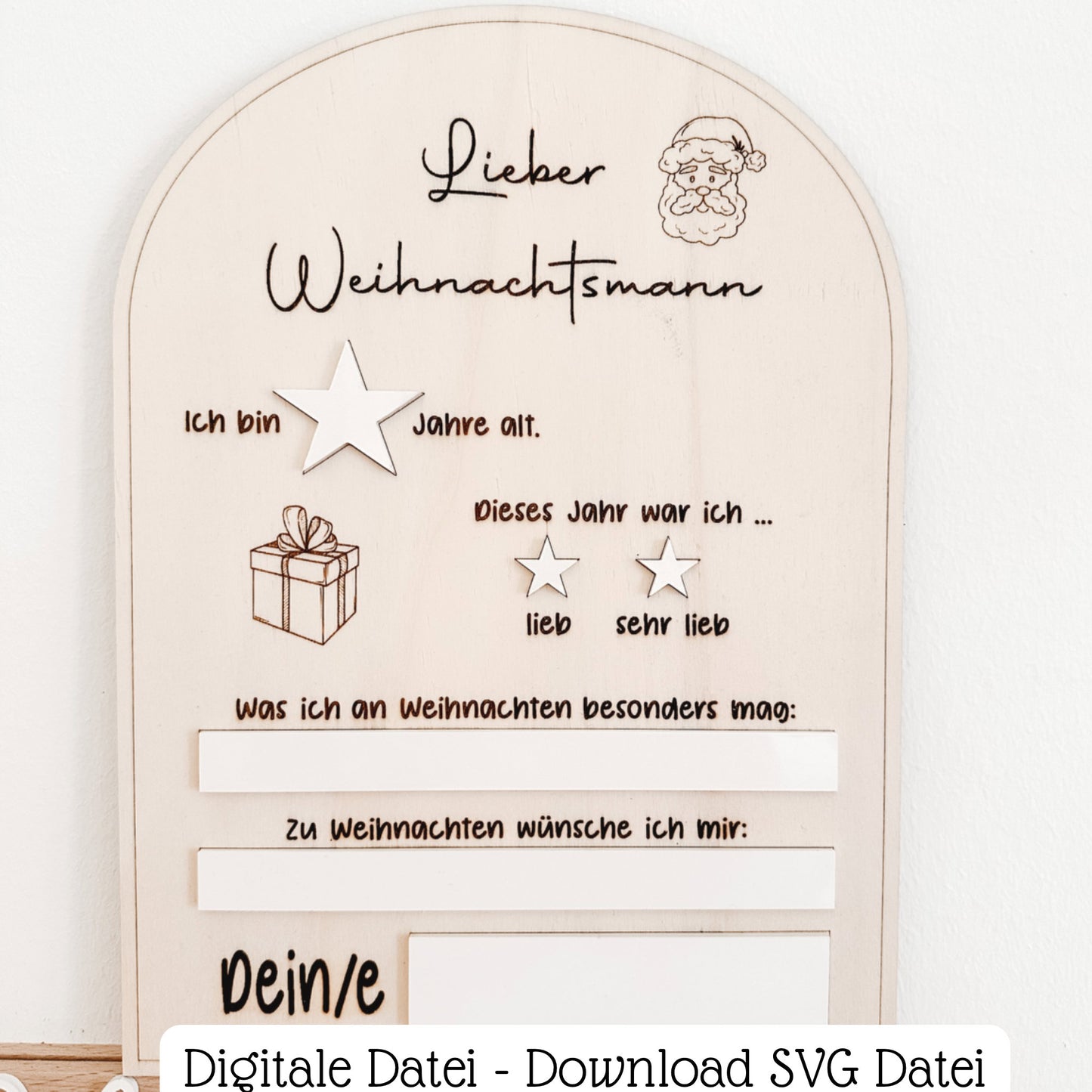 Wunschzettel für den Weihnachtsmann - Digitale Datei