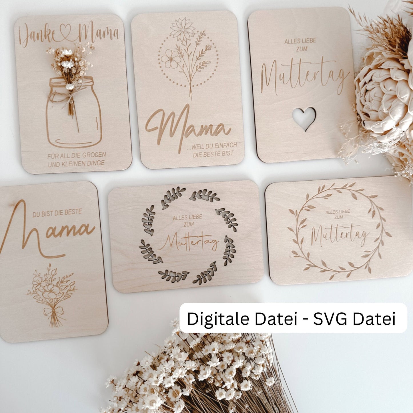 Muttertag, Geschenkkarten Muttertag inklusive Aufsteller - Digitale Datei