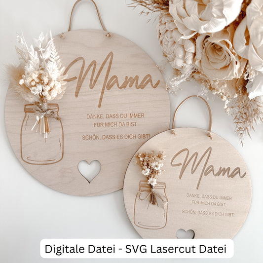 Muttertag, Schild für Mama - Digitale Datei