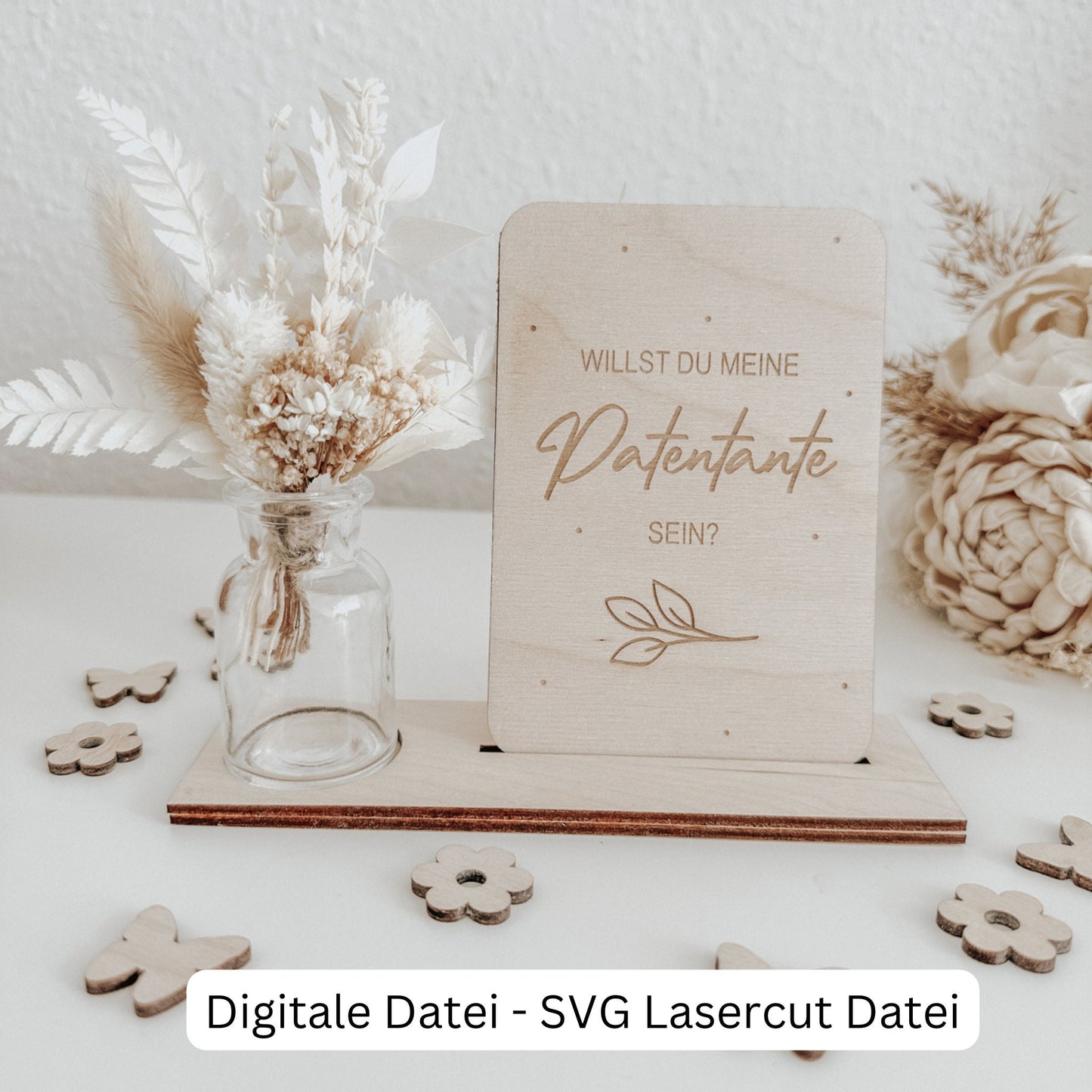 8 Patenkarten inklusive Aufsteller, Patentante, Patenonkel - Digitale Datei