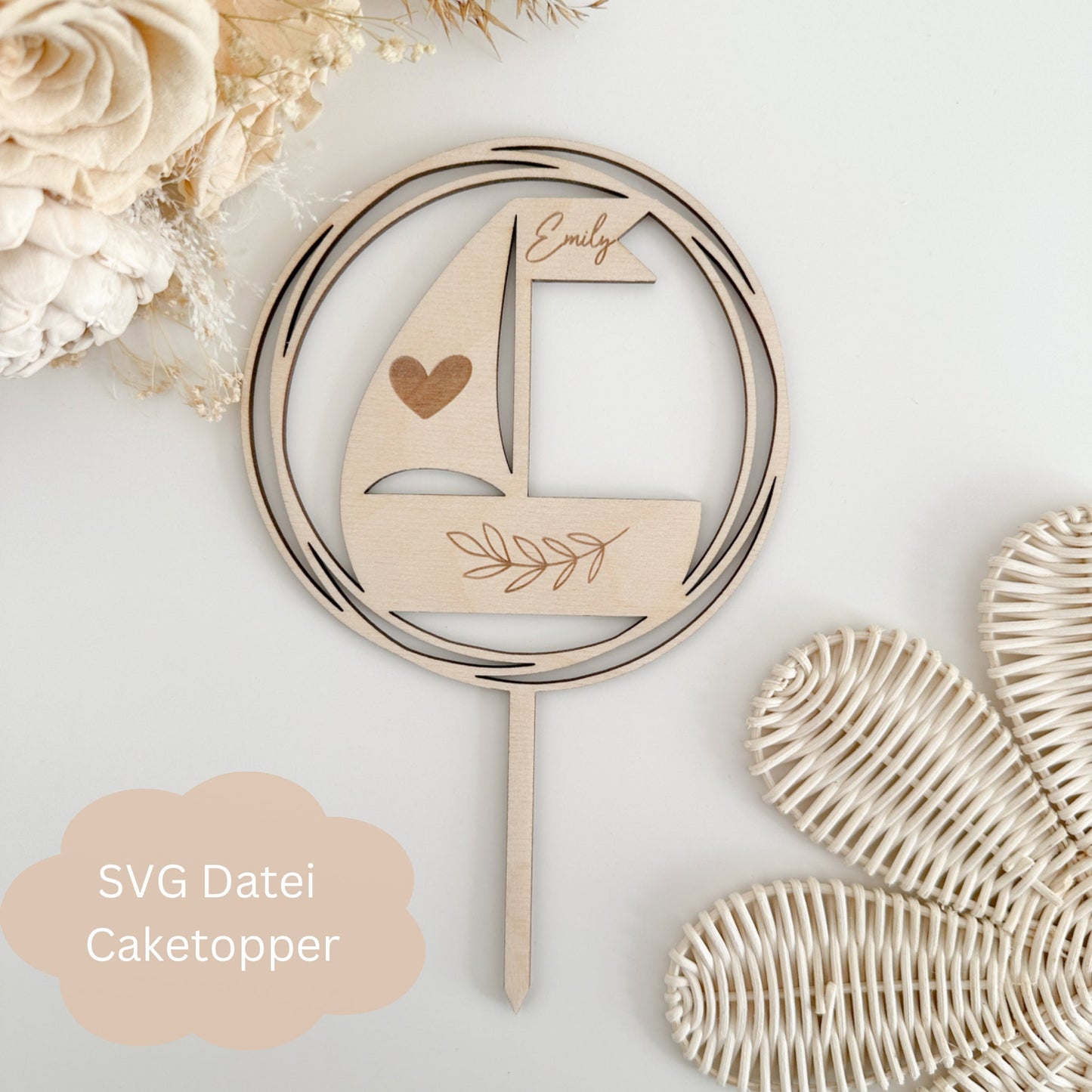 Caketopper Loop neutral zur Taufe / Kommunion / Konfirmation - Digitale Datei