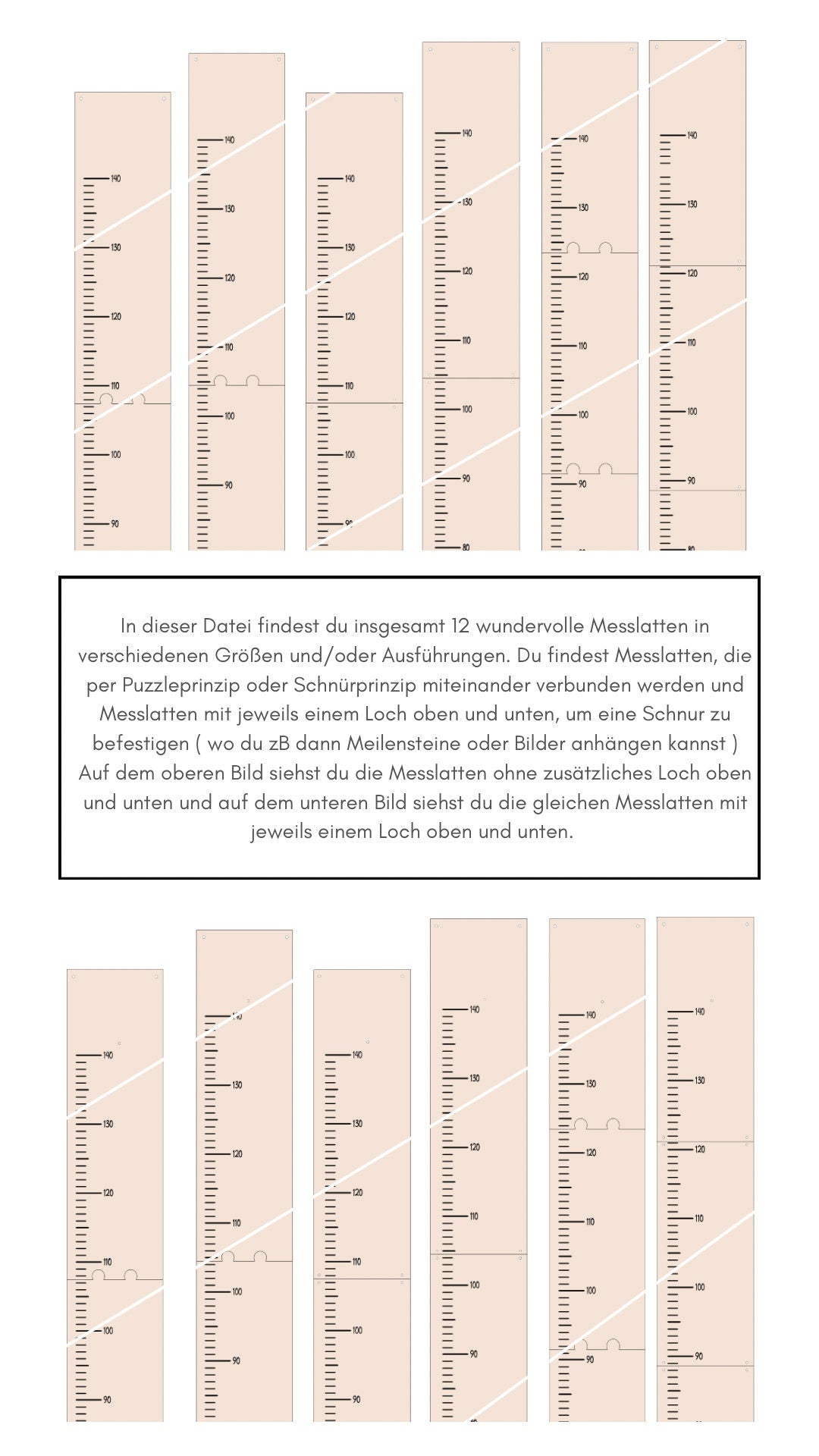 12 wundervolle Messlatten - digitale Datei
