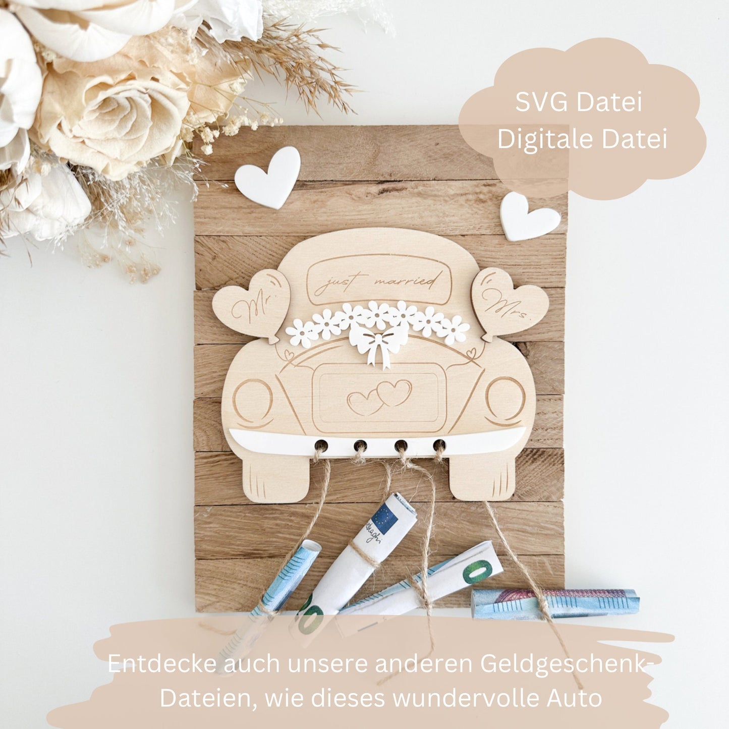 Hochzeitsauto, Hochzeitsgeschenk, Geldgeschenk Hochzeit - Digitale Datei