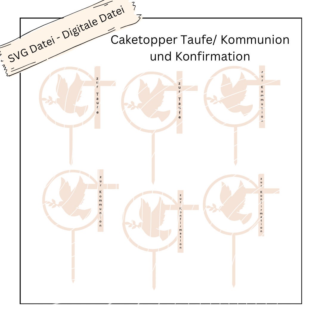 Caketopper zur Taufe / Kommunion / Konfirmation - Digitale Datei