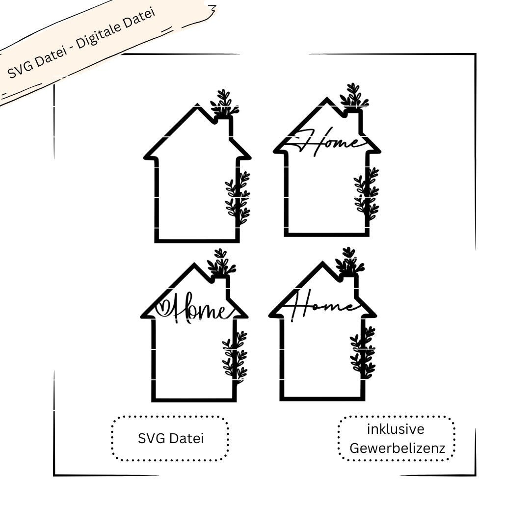 Haus Home Floral - Digitale Datei