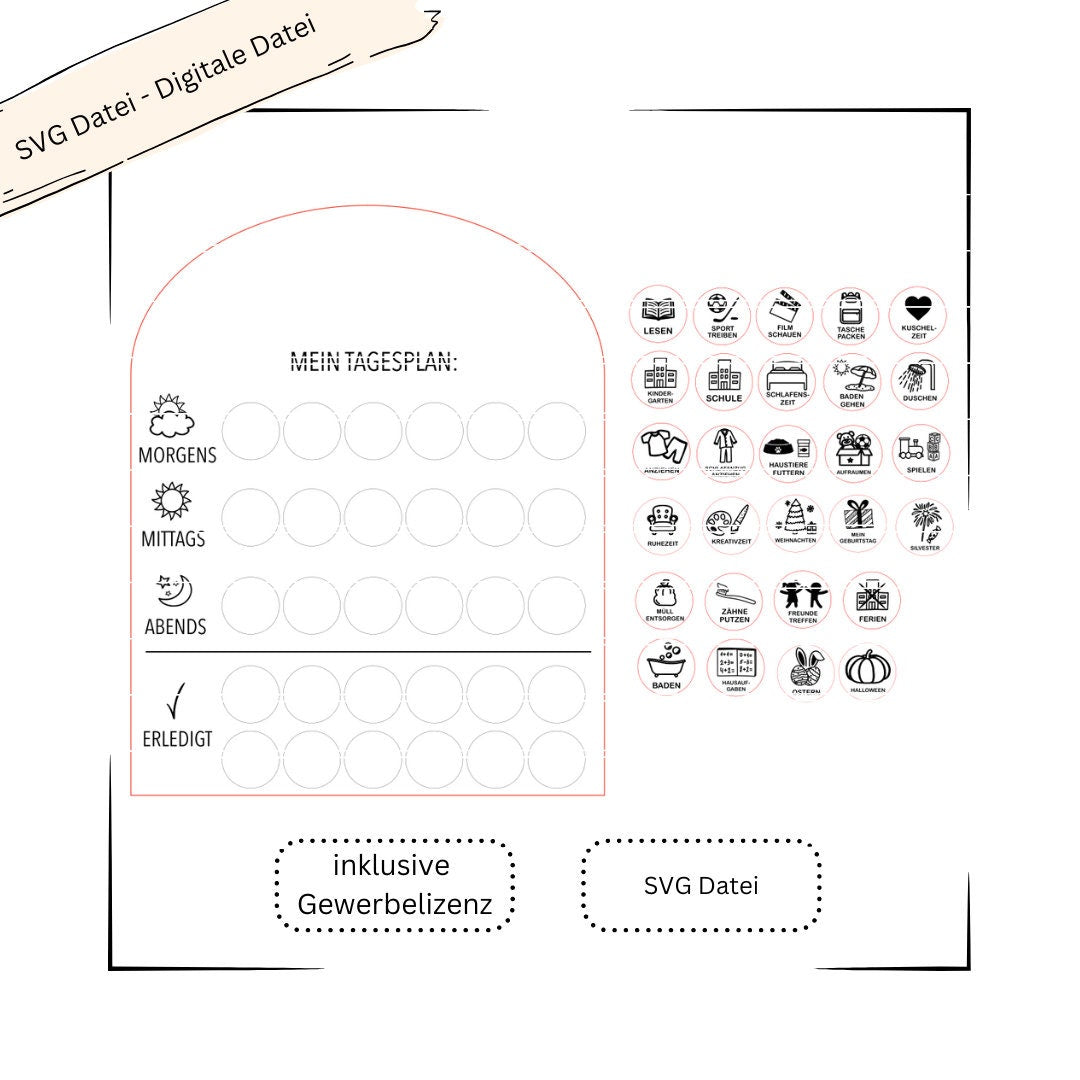 Tagesplan, Tagesplaner Kinder - Digitale Datei